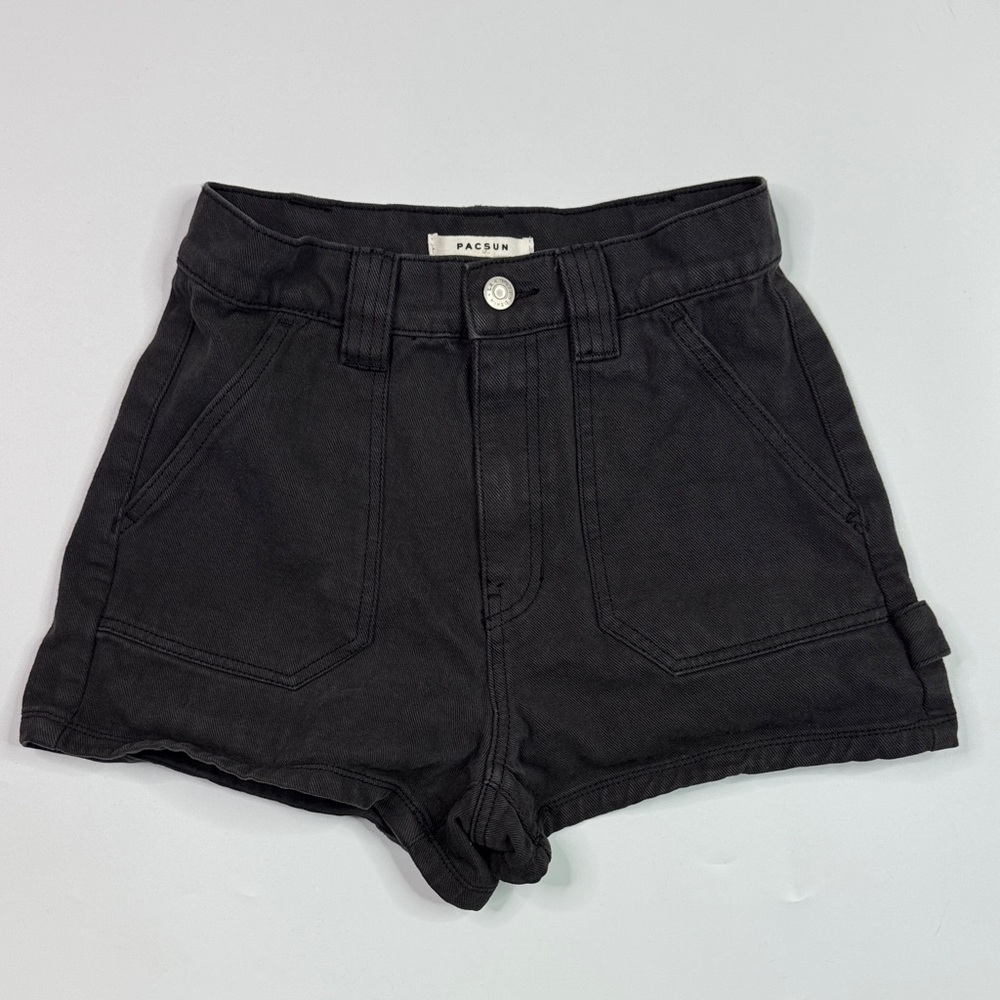 Pacsun Black High Waisted Rolled Cuff Denim Shorts Size 26